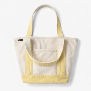 Lands' End Canvas Boat Tote Bag - Medium Natural Yellow Open Top